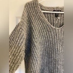 Eileen Fisher v-neck boxy sweater - grey